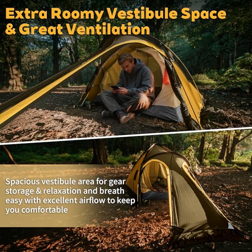 GEERTOP 2-Person Backpacking Tent Waterproof Lightweight Double Layer Tent for Camping Hiking All Weather Travel