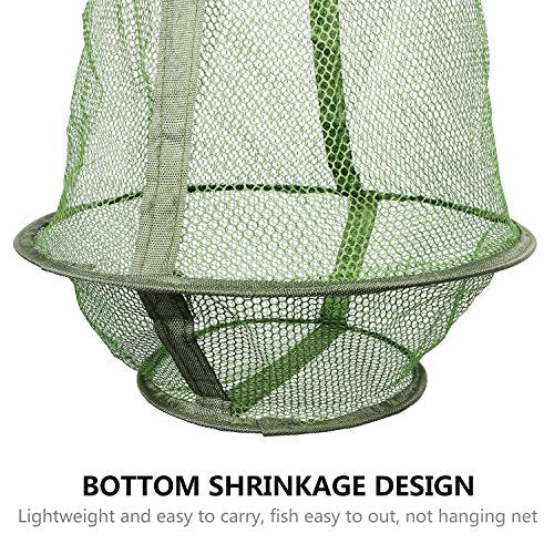 Collapsible Fish Basket Mesh Fish Trap Portable Fish Cage Foldable Fishing Keep Net for Keeping Fish Alive, Bait Storage C...