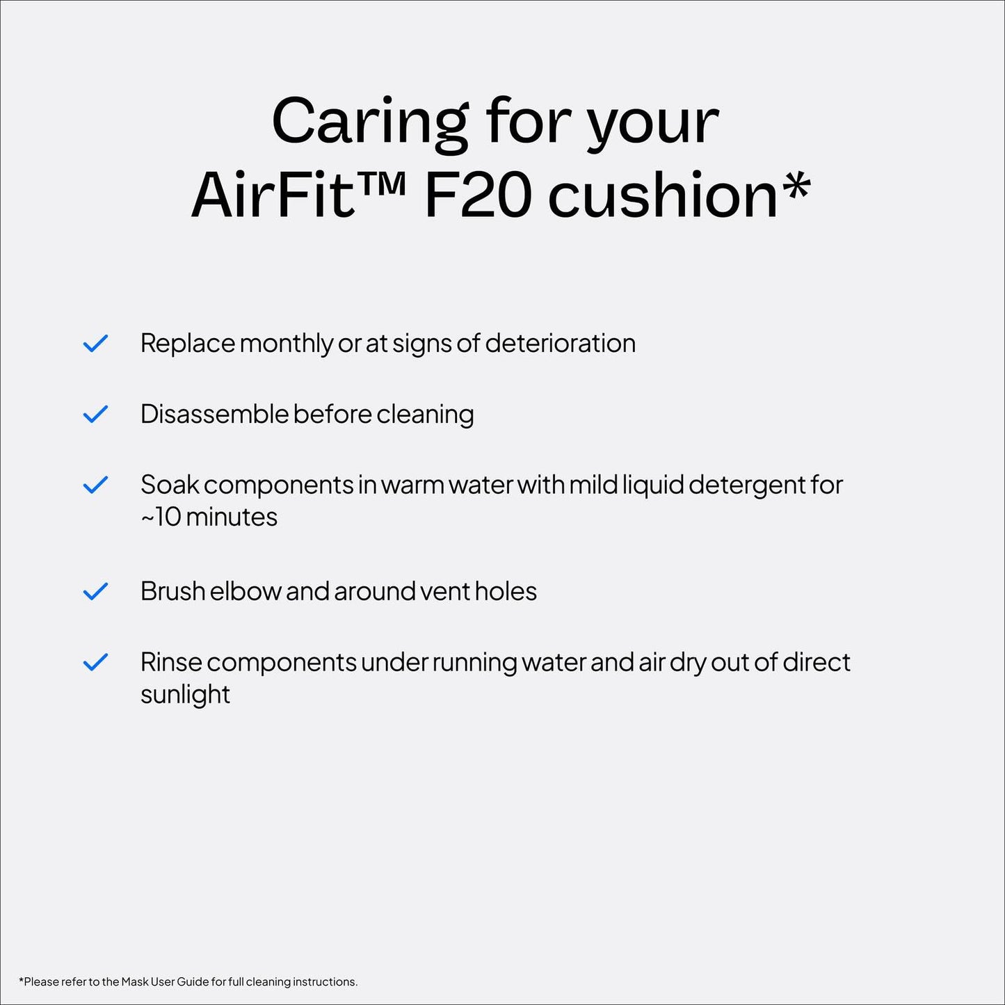 Resmed AirFit F20 Cushion - Full-Face CPAP Mask Cushion Replacement - CPAP Accessories - Medium