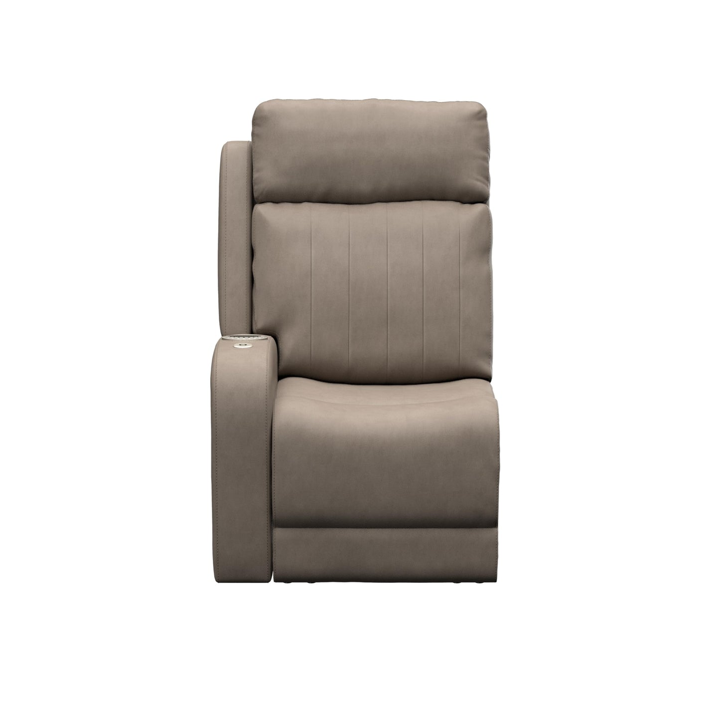 THOMAS PAYNE Signature Seismic Series Driftwood RV Theater Seating Right Arm Recliner with Power Adjustable Lumbar, Headrest, Reclining, Heating, Massage, Integrated Cupholder Controls - 2024044196