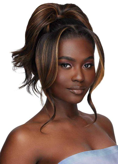 Outre Airtied 100% Fully Hand-Tied Wig - Human Hair Blend - Loose Body Wave 18" (DRFF CHOCOLATE TOFFEE)