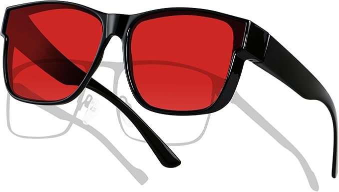 ANDWOOD Fit Over Blue Light Blocking Glasses for Women Men Fitover Computer TV Gaming AR Coatings Lens Improve Sleep