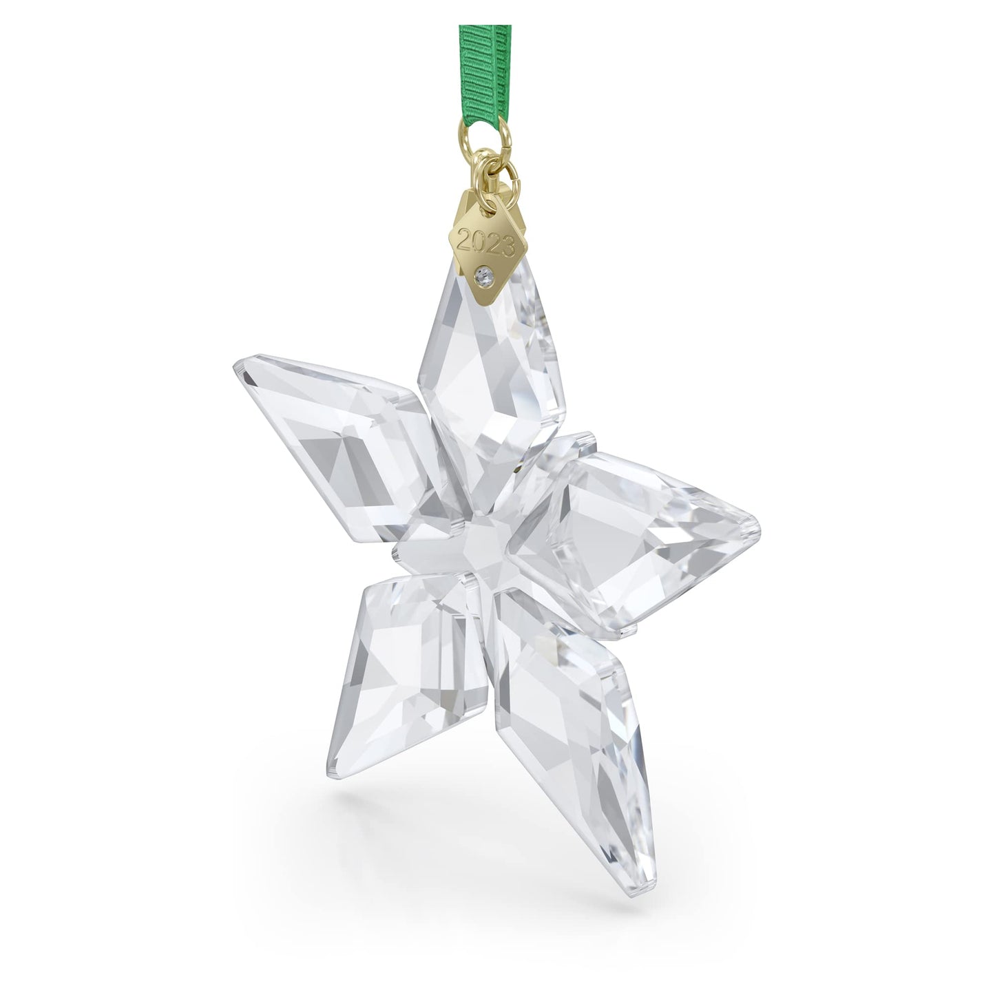 Swarovski Annual Edition 2023 Ornament, Clear Crystal Star with 97 Facets, Gold-Tone Finished Tag, Part of the Swarovski Annual Edition Collection