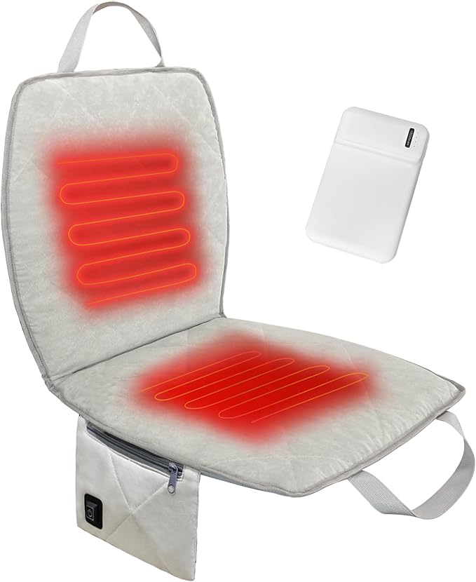 MYDAYS OUTDOOR Portable Heated Seat Cushion,Foldable Heated Stadium Seat for Bleachers,Heated Seat Pad USB Powered Heated ...