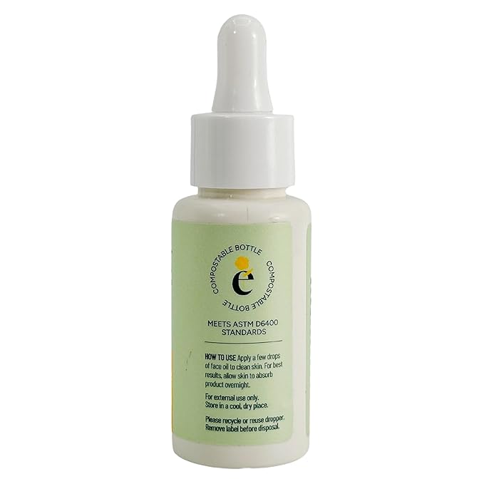 All Skin Type Face Oil, Lightweight Moisturizing Facial Oil Balances and Nourishes, Vegan, Cruelty-Free, Travel-Friendly Compostable Bottle