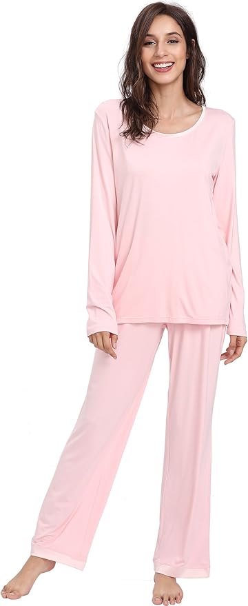 GYS Viscose from Bamboo Women's Pajama Sets Super Soft Long Sleeve Sleepwear Comfy Winter Pjs Sets S-4X