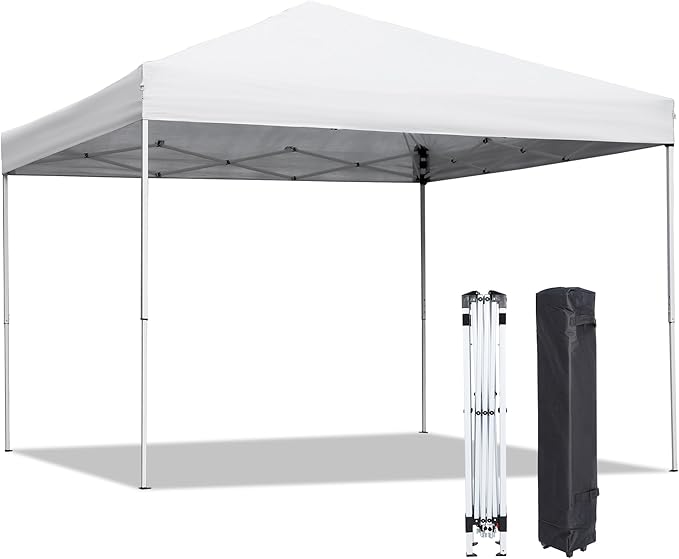 LEMY 10 x 10 Pop Up Canopy, Portable Commercial Party Instant Heavy Duty Canopy Tent, 300D Waterproof Adjustable Canopy w/...