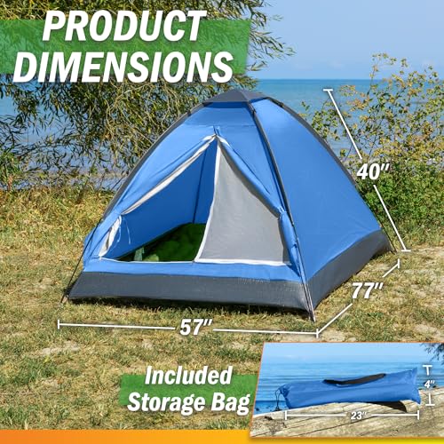 2 Person Camping Tent with Rain Fly and Carrying Bag