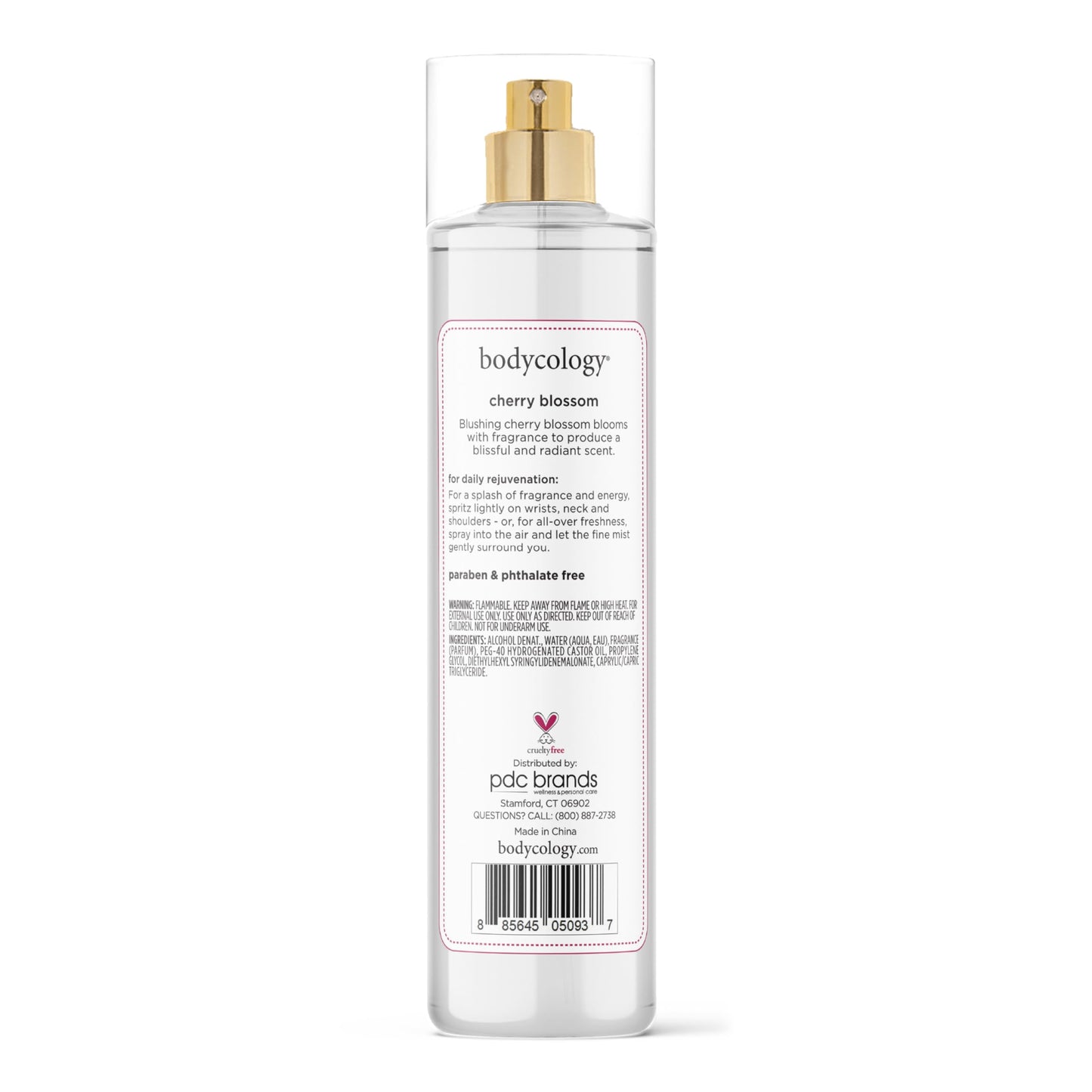 Bodycology Long-Lasting Fragrance Body Mist, Cherry Blossom, 8 fl oz (Pack of 2)