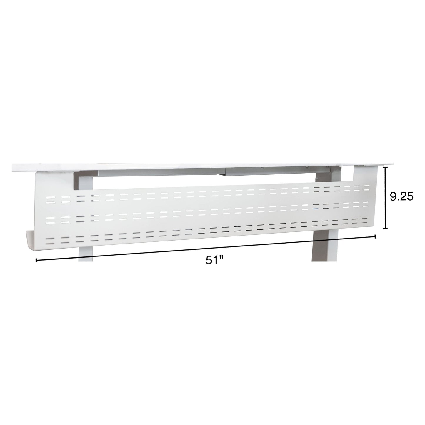 Stand Up Desk Store Under Desk Cable Management Tray Black Horizontal Computer Cord Raceway And Modesty Panel (White, 51)