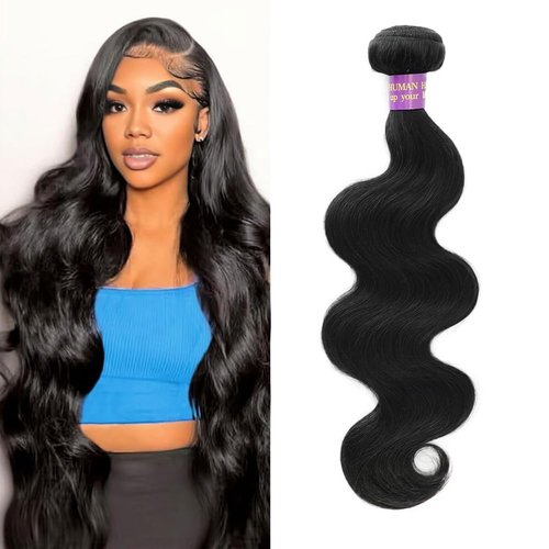 14A Human Hair Bundles 32 Inch Body Wave Bundles Human Hair 100% Unprocessed Brazilian Virgin Hair Body Wave 1 Bundle Human Hair Extensions for Women Natural Color Quick Weave