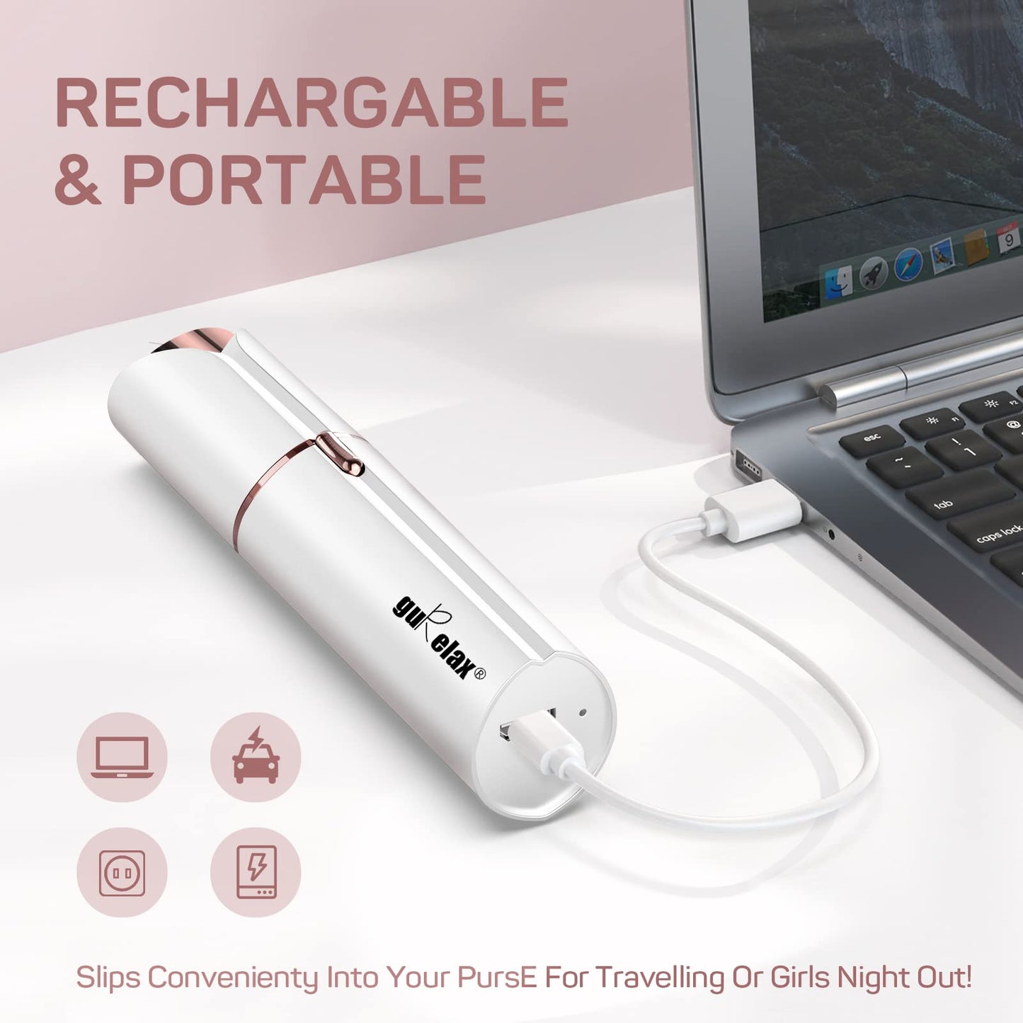 Facial Hair Removal for Women, Gurelax Electric Face Shaver, Painless Facial Hair Remover, Rechargeable Hair Removal Device for