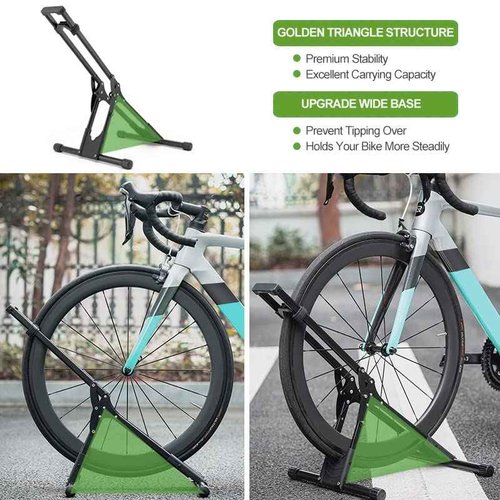 RELIANCER 3 Adjustable Bike Storage Stand,Bicycle Floor Parking Rack,Steady Bike Wheel Holder Fit All Mountain & Road Bikes,Indoor Outdoor Cycling Storage Organizer,Apartment Garage Cycle Tires Holder