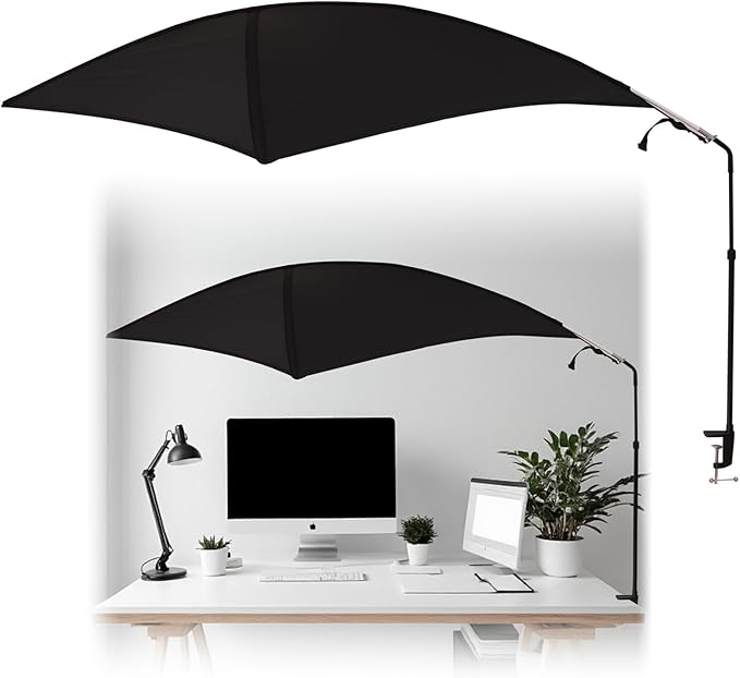Cubicle Shade and Desk Canopy, Adjustable Large Office Light Shield to Block Overhead Light and AC Draft, Privacy Tent and...