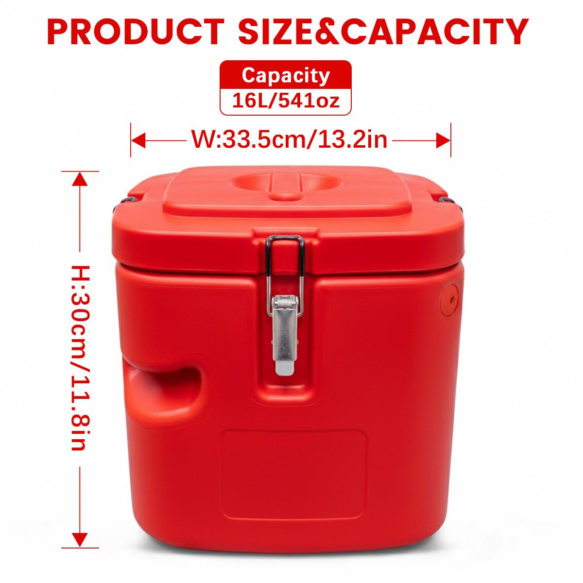 4.23 Gallon Insulated Soup Container Commercial Food Warmer for Hot or Cold Food, 17 QT hot Boxes for Catering,Food Cooler with 4 Buckles, Handles,Soup Carrier for Restaurant, Canteen,Home
