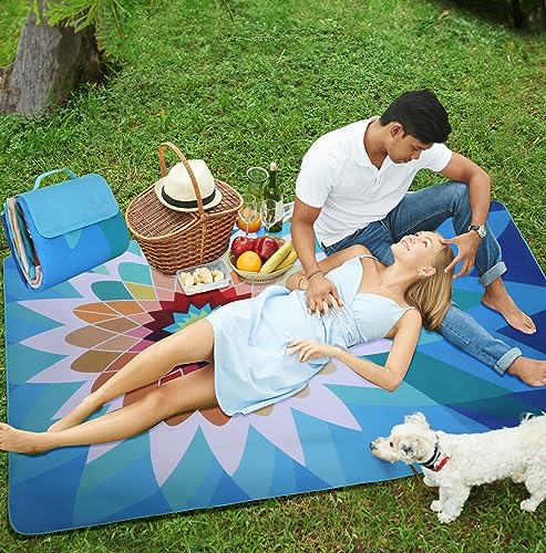 scuddles 60" x 80" Extra Large Outdoor Picnic Blanket – Waterproof, Foldable Travel Mat for Beach, Camping, Grass, Lawn, P...