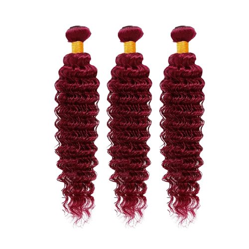 Giginger Brazilian Human Hair Bundles Burgundy 99J Deep Wave Human Hair Bundles 18 20 22 inch Wine Red Unprocessed Virgin Quick Weave Hair for Black Women