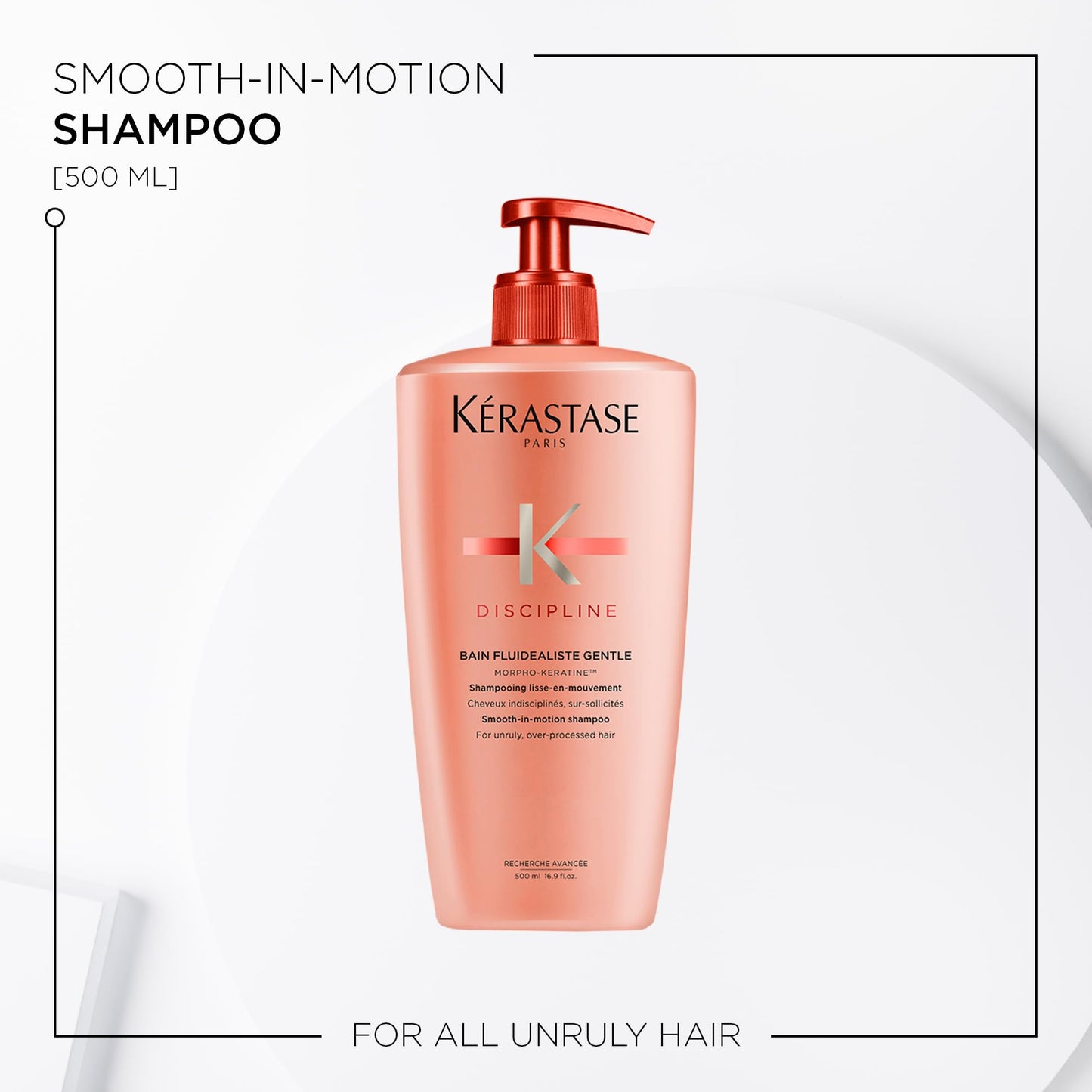 Kerastase Discipline Bain Fluidealiste Shampoo - Sulfate-Free, Smoothing & Hydrating, Frizzy Hair, Softens and Nourishes, 16.9 F