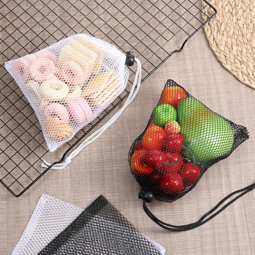 6Pcs Small Mesh Bags Black Small Drawstring Bags Nylon Bait Bag with Drawstrings Chum Bag for Saltwater Fishing Mesh Stora...
