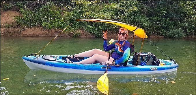 MOOCY Kayak Canopy,Waterproof Sun Shade Canopy for Single Person,Kayak Sunshade Awning Top Cover, Universal Canoe Shade wi...