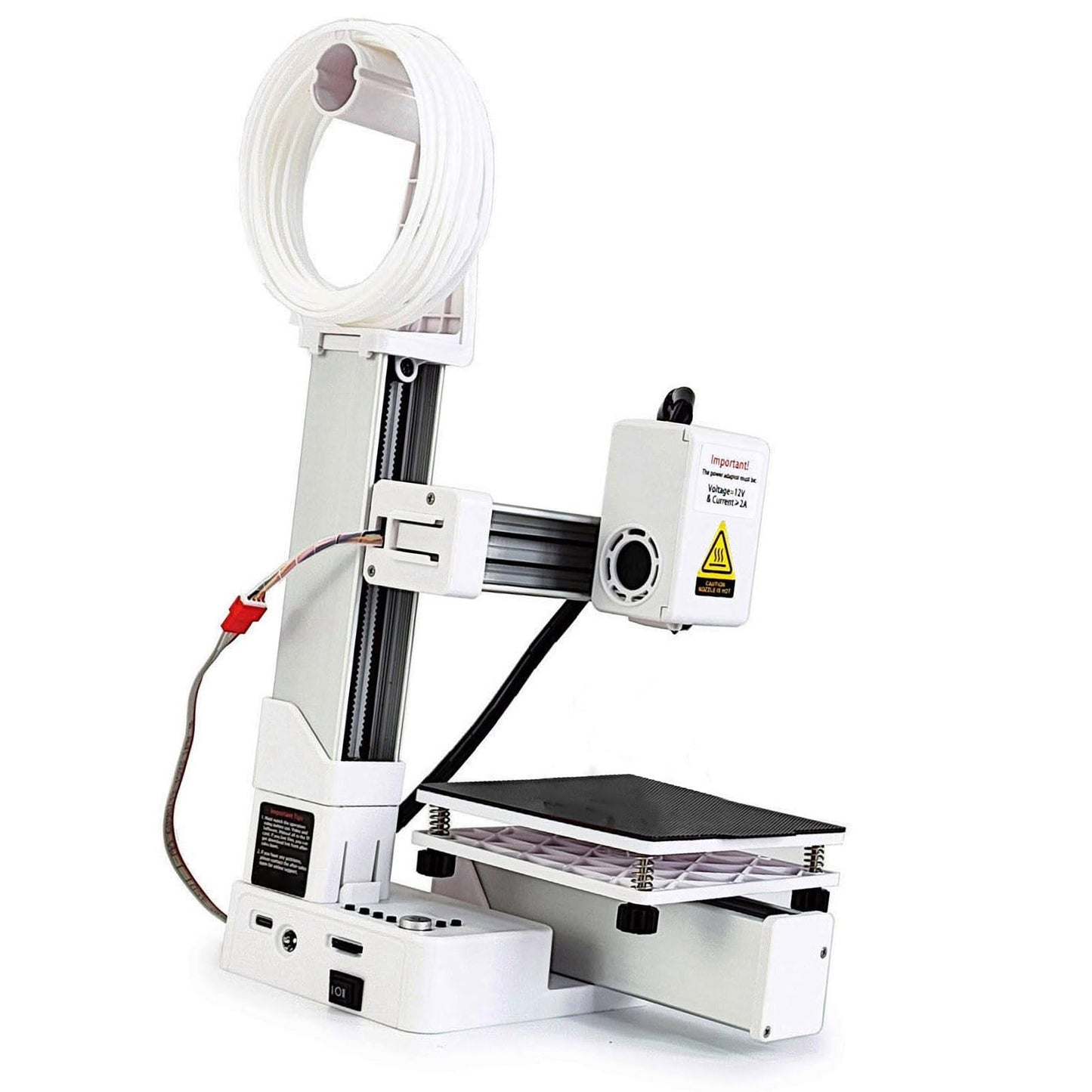 Compact 3D Printer for Beginner, Small 3D Printers with Preloaded, 4x4x4in, Fast Heating PLA TPU 3D Printer for Educational Innovative Projects (White)