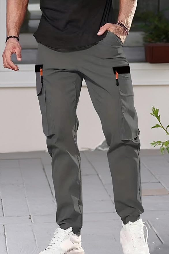 Men's Cargo Pants Straight Leg Hiking Outdoor Workout with Pocket