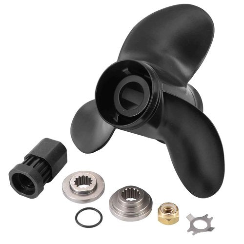 Dokili Upgrade Aluminum Boat Propeller 48-73138A45 for Mercury Outboard Engine 25-70HP 10-1/4x14 Pitch 13-Spline Tooth, RH, Hub Kits Included