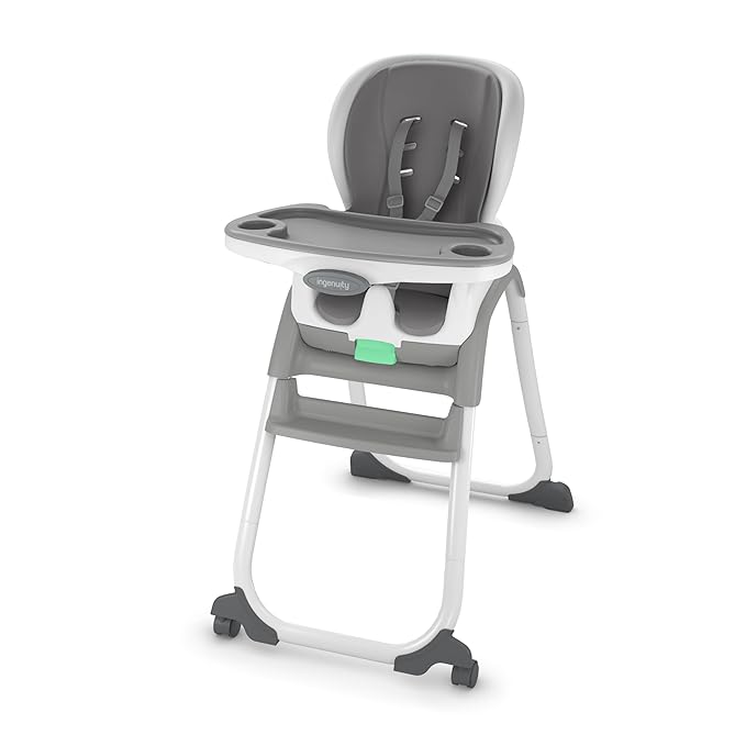 Ingenuity Full Course SmartClean 6-in-1 High Chair – SmartClean EVA Foam, 5 Point Safety Harness, 2 Dishwasher Safe Trays...