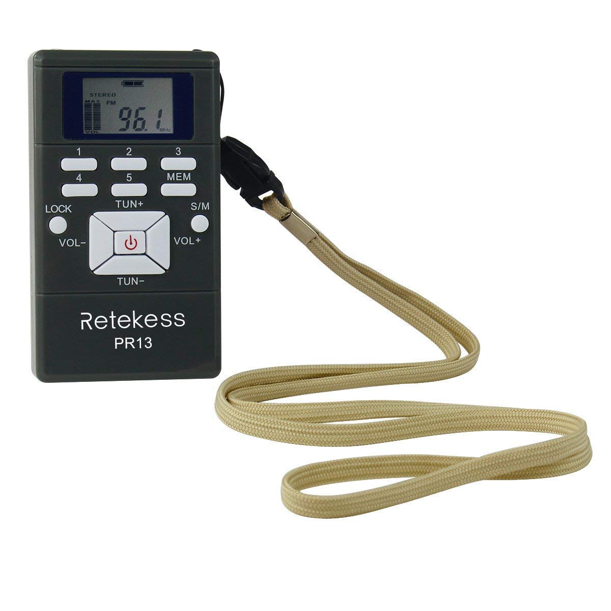 Retekess Pr13 Portable Fm Receiver, Mini Fm Radio Dsp With 24 Hour Clock For Drive-In Church, Teaching, Simultaneous Translation