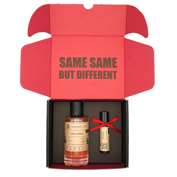 Vanilla & Wood Perfume for Men, Inspired by Althair, 2-Piece Combo of 100 ml Fragrance Spray Bottle and 10 ml Alcohol-Free Roll-On Perfume Oil, Vegan, Paraben-Free