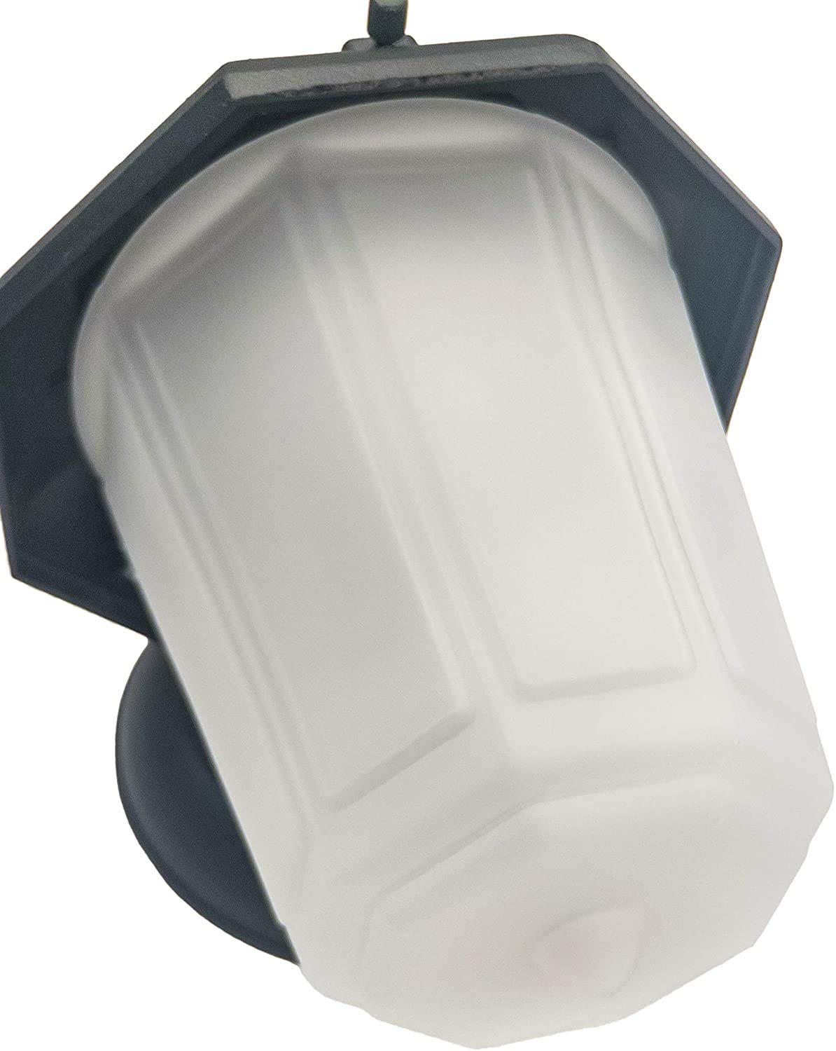 CORAMDEO Outdoor LED Jelly Jar Style Porch Light Sconce for Patio and Deck, Wet Location, Built in LED Gives 75W of Light from 9.5W of Power, 800 LM, 3K, Cast Aluminum Black Finish & Decorative Glass
