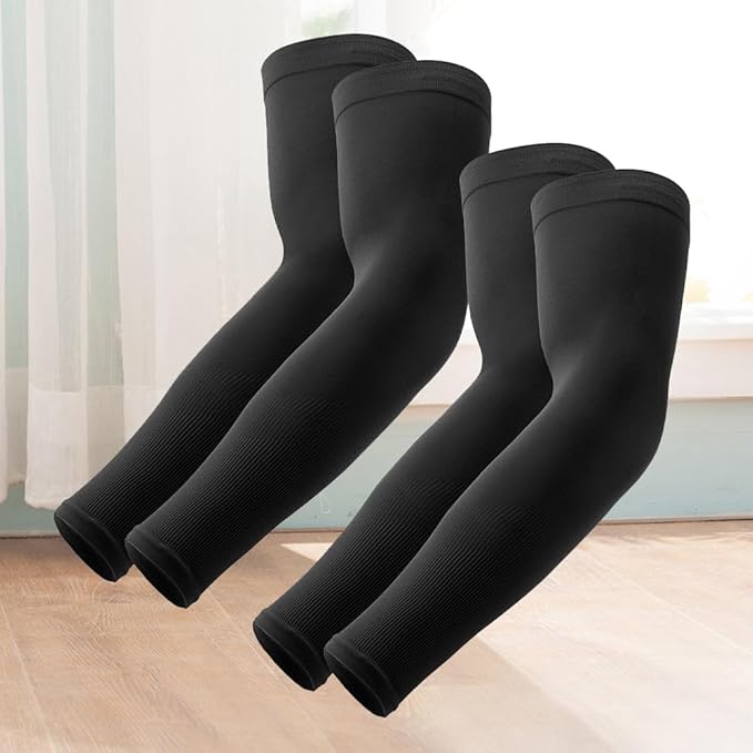 Two packs UV Sun Protection Arm Sleeves, Compression Cooling Sleeves for Men and Women, Ideal for Golf, Outdoor Sports.