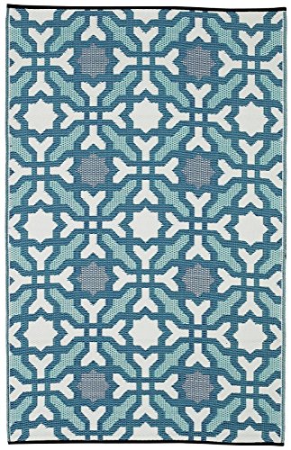 Fab Habitat Outdoor Rug - Waterproof, Fade Resistant, Reversible - Premium Recycled Plastic - Spanish Tile Farmhouse - Lar...