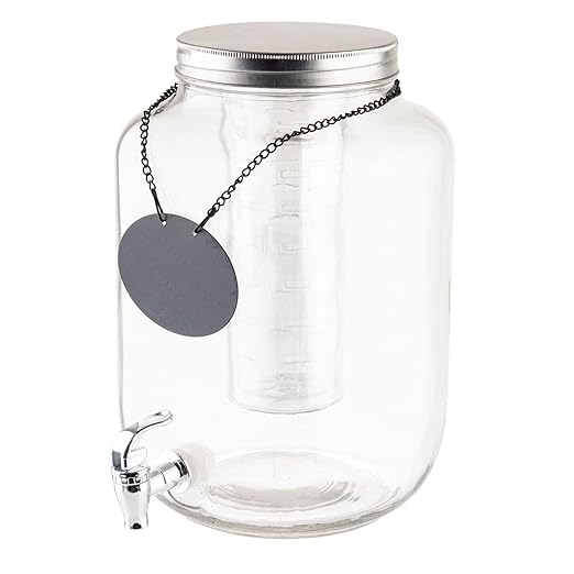 TableCraft BDG3000, 2 Gallon Mason Jar Glass Beverage Dispenser, 7.75" x 10.25" x 12.25", Includes Chrome Plated Faucet, I...