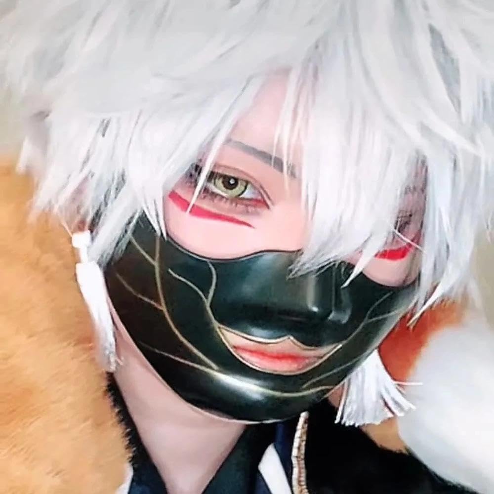 GNIMEGIL Short White Gojo Cosplay Wigs Unisex Spiky Layered Anime Cosplay Wigs Fluffy Fashion White Zero Two For Men Killua Wig