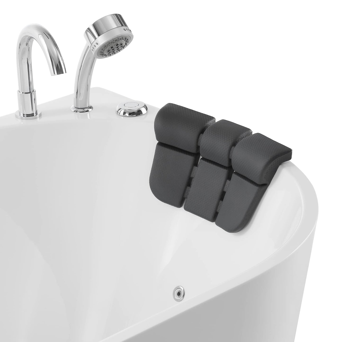 Empava Freestanding Whirlpool Bathtub,Acrylic 8 Hydromassage Jets Tub 59 inch