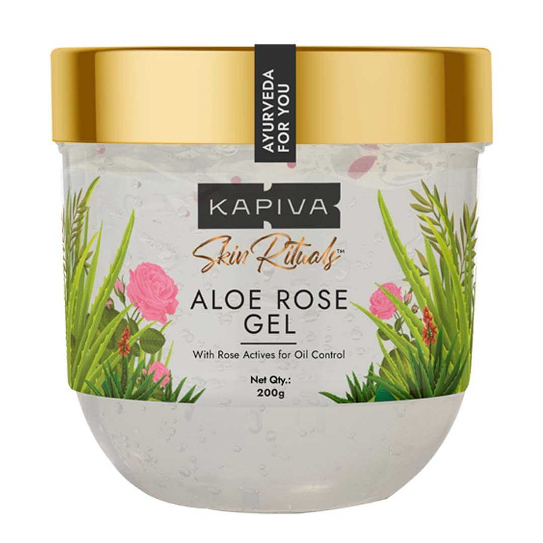 Kapiva Skin Rituals Aloe Rose Gel 200 gms | After-sun Soothing Gel | For Sunburn Relief & Hydration | Clinically Tested Rose Act