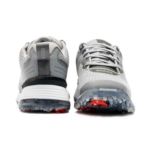 SQAIRZ Freedom Mesh Women's Athletic Golf Shoes, Golf Shoes, Designed for Balance & Performance, Replaceable Spikes, Breathable with Spikes Gray/Gray