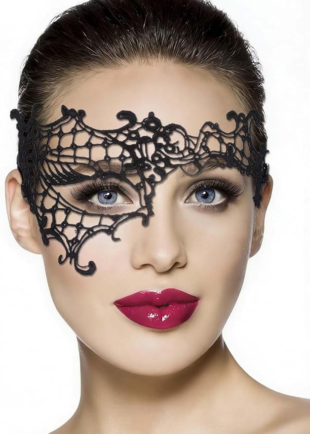 Bounzhi Black Lace Masquerade Mask for Women Costume EyeMask Party Ball Mardi Gras Accessory