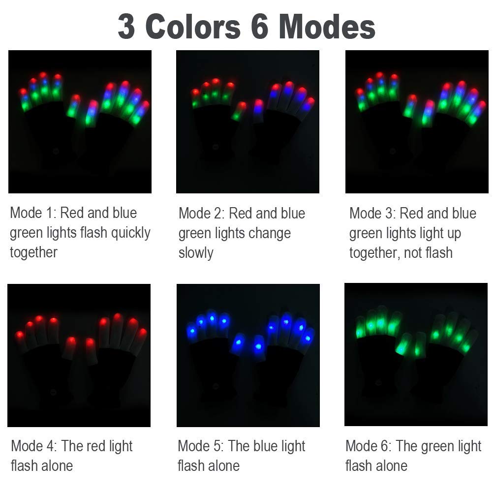 Luwint Led Light up Gloves, Cool Toys for Kids 8-12 Teen Boys Girls - Rave Dance Christmas Birthday Party Accessories Gifts for Boys 8 9 10 11 12 13 14 15 Teenager