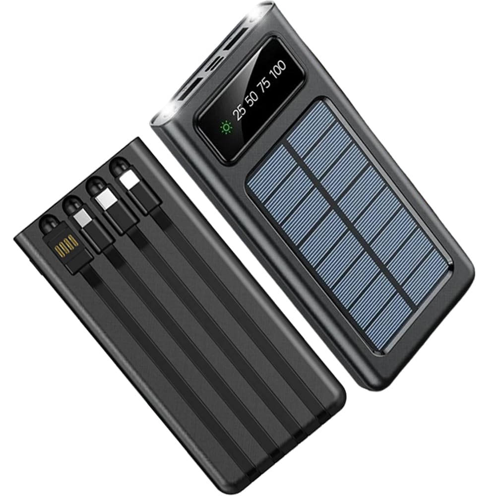 Taoxiwave Power-Bank-Solar-Charger - 20000Mah Portable Charger,Solar Power Bank,Camping External Backup Battery Pack,Fast Solar