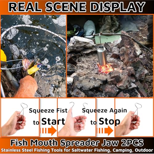 2PACK Fish Mouth Spreader Jaw，6 Inch Water Bottle Hanger Hook Rack，Fish Mouth Jaw Spreaders Portable Fishs Hook Remover To...