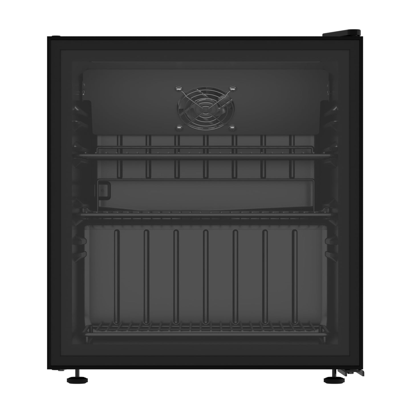 Avanti 60-Can Beverage Center Refrigerator with Glass Door, Adjustable Shelves, Full Range Temperature Control 32°F–50°F, Black