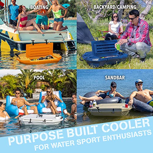 CUDDY Floating Cooler and Dry Storage Vessel for Land & Water – 40QT– Great for River, Beach, Kayak, Pool, & Lake - Multip...