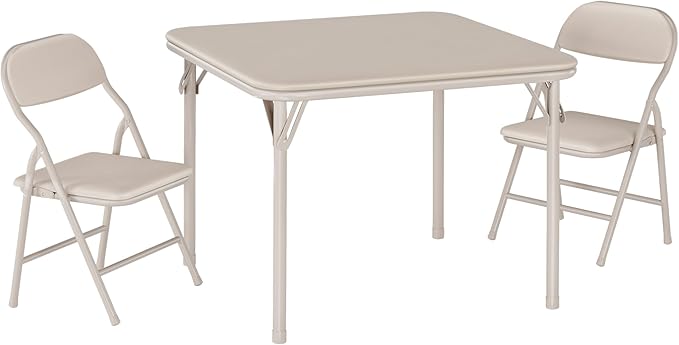 Garvee 3 Piece Boys Girls Folding Table and Chairs Set, Activity Table and Chairs Set for Dining Room,Daycare,Classrooms