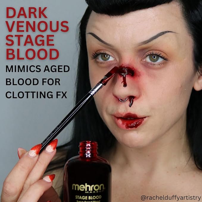 Mehron Makeup Stage Blood | Edible Fake Blood Makeup for Stage, Costume, Cosplay (1oz.) (Dark Venous)