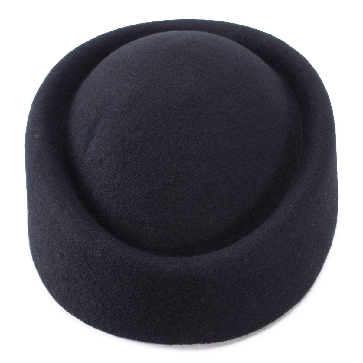 Lawliet Cocktail Fascinator Base Wool Air Hostesses Pillbox Hat Millinery Making A139 (Black)