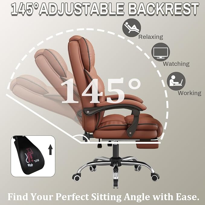 XUEGW Office Chair with Footrest Height Adjustable Gaming Computer Chair High Back Executive Swivel Desk Chairs