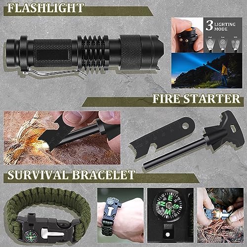 Gifts for Men Christmas Dad Husband Boyfriend Him, Survival Kits, 14 in 1 Survival Gear Camping Essentials Cool Gadgets fo...