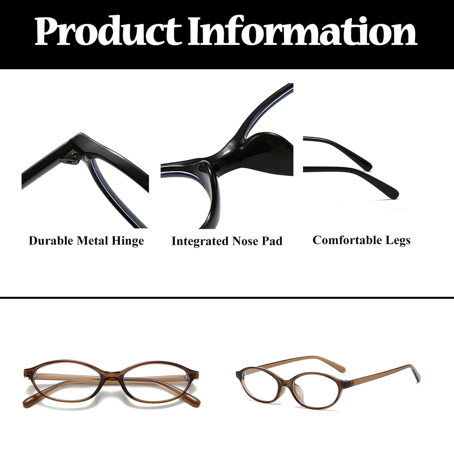 Ljczka Oval Blue Light Blocking Glasses For Women Men Retro Small Oval Frame Y2K Cat Eye Computer Eyeglasses Clear Lens (Light B